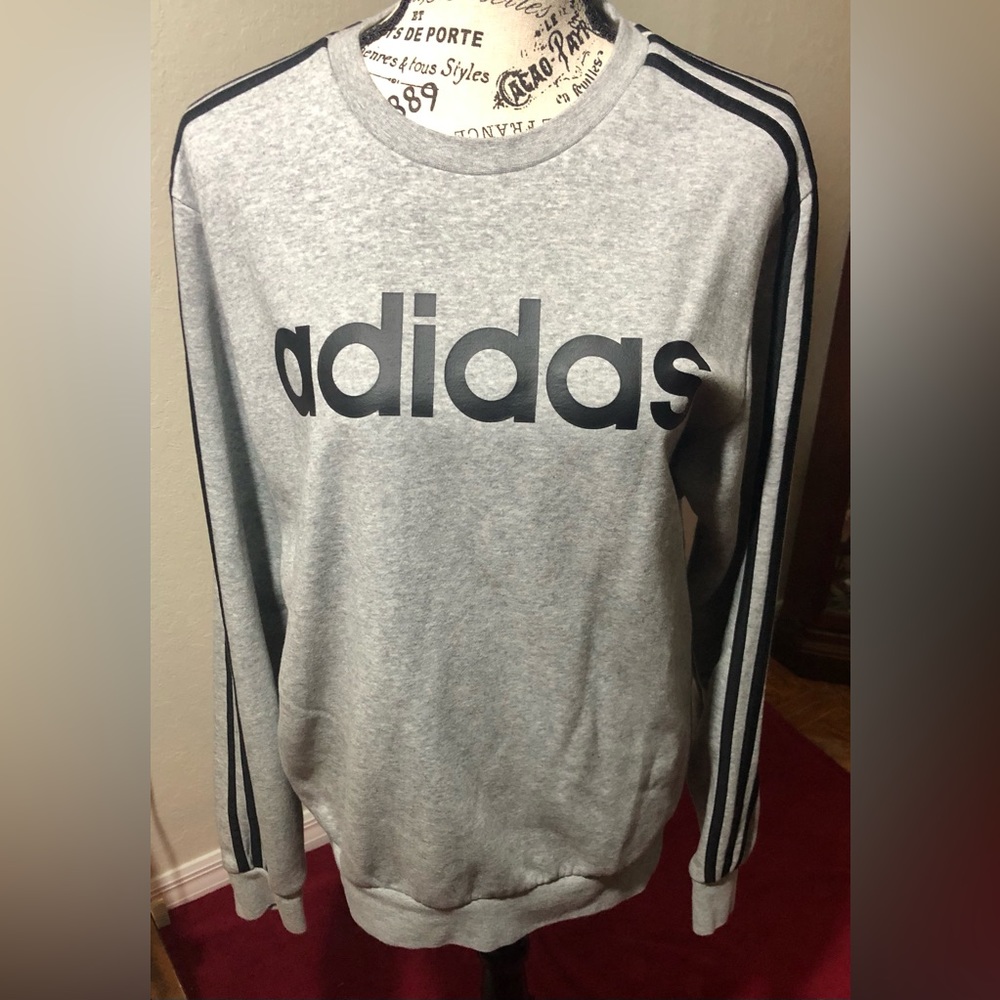 Adidas Sweater- Gray/Black- Size Small